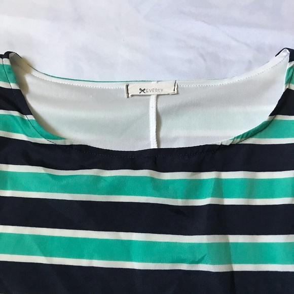 EVERLY Striped Short Tab Sleeve Shift Dress Medium - Picture 8 of 13